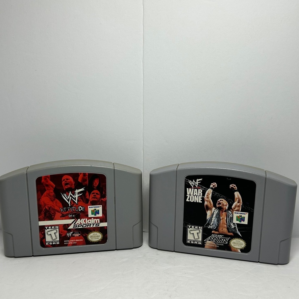 WWF Attitude‎ WWF War Zone Nintendo 64 N64 Game Lot Acclaim Sports Tested Works